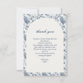 Etwas Blau, bevor ich Brautparty floral Dankeskarte (Vorderseite)