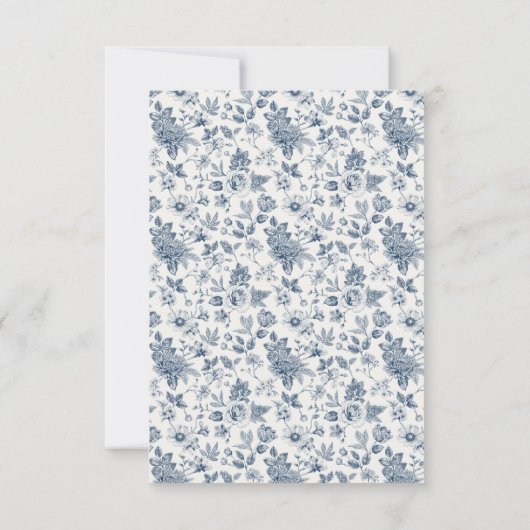 Etwas Blau, bevor ich Brautparty floral Dankeskarte (Rückseite)