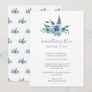 Etwas Blau, bevor ich Brautparty floral Einladung