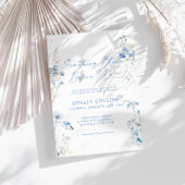 Etwas Blau, bevor ich Brautparty floral Einladung