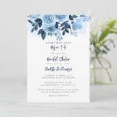 Etwas Blau, bevor ich Brautparty floral Einladung (Stehend Vorderseite)