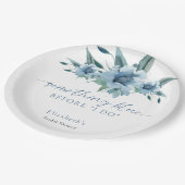 Etwas Blau, bevor ich Brautparty floral Pappteller (Schrägansicht)