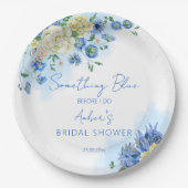 Etwas Blau bevor ich Brautparty florale tun Pappteller (Vorderseite)