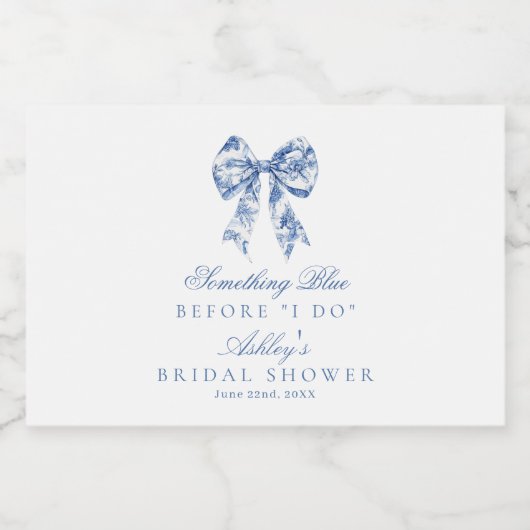 Etwas Blau, bevor ich Brautparty Labels Schaumweinetikett (Einzelnes Label)