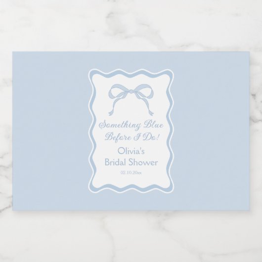 Etwas Blau, bevor ich Brautparty mache Alkoholflaschenetikett (Einzelnes Label)