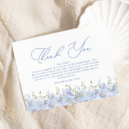 Etwas Blau, bevor ich Brautparty mache Dankeskarte