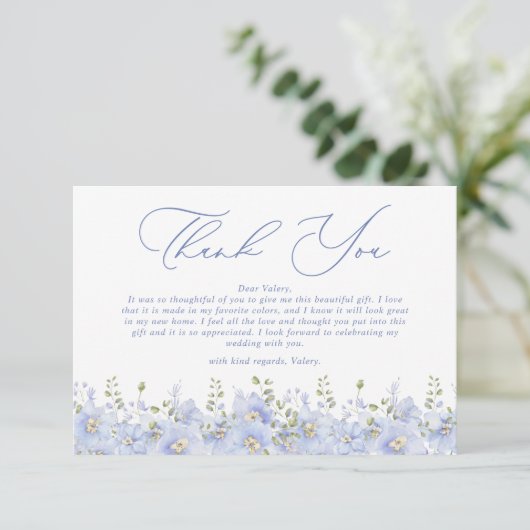 Etwas Blau, bevor ich Brautparty mache Dankeskarte (Stehend Vorderseite)