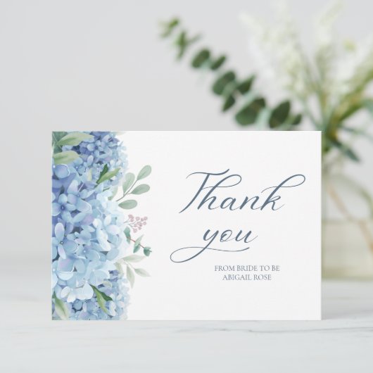 Etwas Blau, bevor ich Brautparty mache Dankeskarte (Stehend Vorderseite)