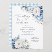 Etwas Blau, bevor ich Brautparty mache Einladung (Vorne/Hinten)