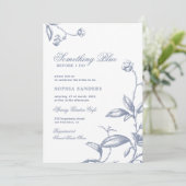 Etwas Blau bevor ich Brautparty mache Einladung (Stehend Vorderseite)