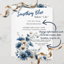 Etwas Blau, bevor ich Brautparty mache