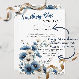 Etwas Blau, bevor ich Brautparty mache Einladung