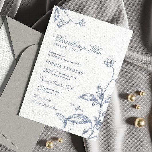 Etwas Blau bevor ich Brautparty mache Einladung