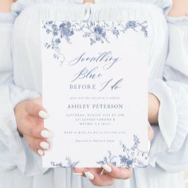 Etwas Blau, bevor ich Brautparty mache Einladung