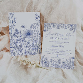 Etwas Blau, bevor ich Brautparty mache Einladung
