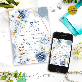 Etwas Blau, bevor ich Brautparty mache Einladung