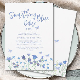 Etwas Blau, bevor ich Brautparty mache Einladung