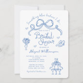 Etwas Blau, bevor ich Brautparty mache Einladung (Vorderseite)
