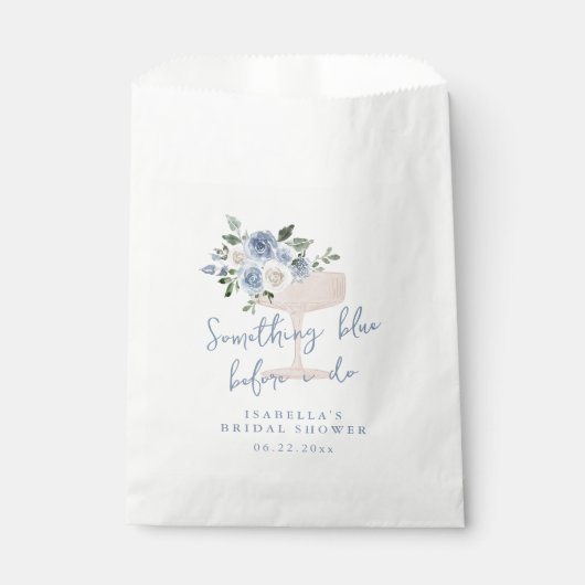 Etwas Blau bevor ich Brautparty mache Geschenktütchen (Vorderseite)