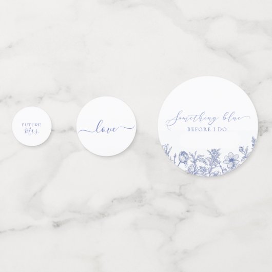 Etwas Blau, bevor ich Brautparty mache Konfetti (Vorderseiten)