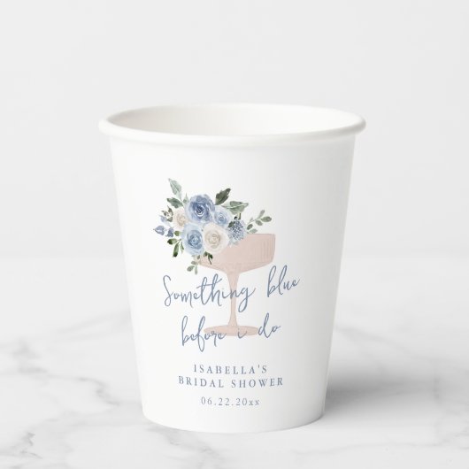 Etwas Blau bevor ich Brautparty mache Pappbecher (Vorderseite)