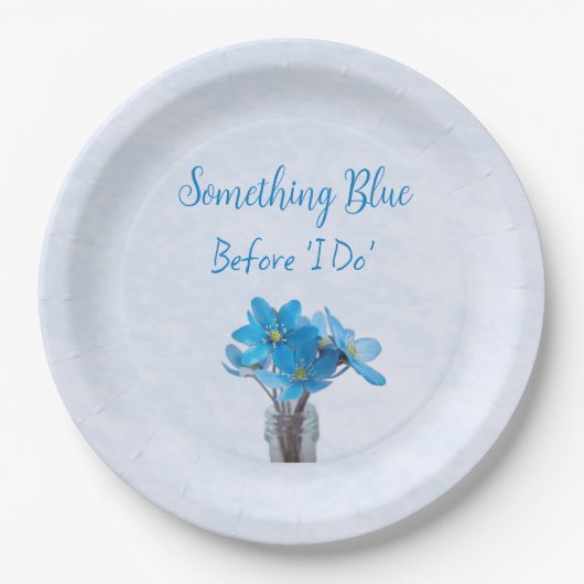 Etwas Blau, bevor ich Brautparty mache Pappteller (Vorderseite)