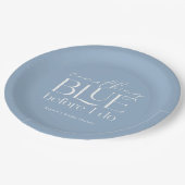 Etwas Blau, bevor ich Brautparty mache Pappteller (Schrägansicht)