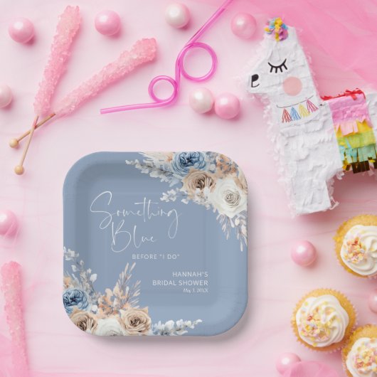 Etwas Blau, bevor ich Brautparty mache Pappteller (Party)