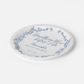 Etwas Blau, bevor ich Brautparty mache Pappteller (Schrägansicht)