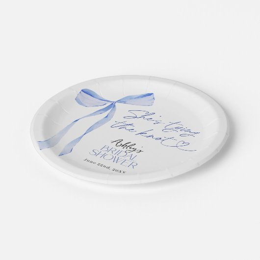 Etwas Blau, bevor ich Brautparty mache Pappteller (Schrägansicht)