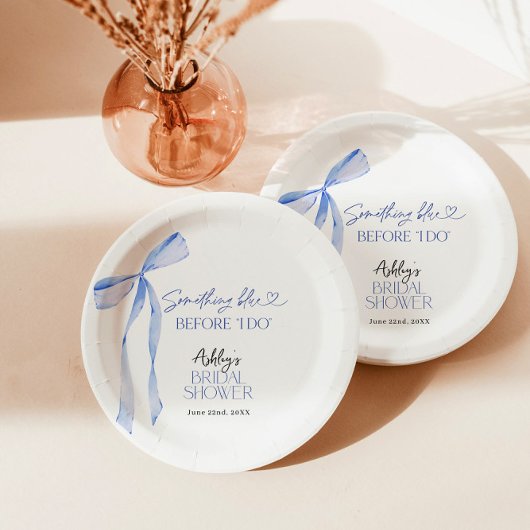 Etwas Blau, bevor ich Brautparty mache Pappteller