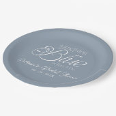 Etwas Blau, bevor ich Brautparty mache Pappteller (Schrägansicht)