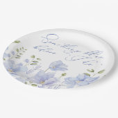 Etwas Blau, bevor ich Brautparty mache Pappteller (Schrägansicht)