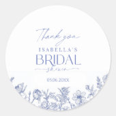 Etwas Blau, bevor ich Brautparty mache Runder Aufkleber (Vorderseite)