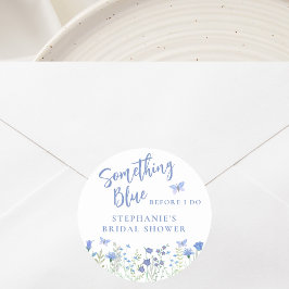 Etwas Blau, bevor ich Brautparty mache Runder Aufkleber