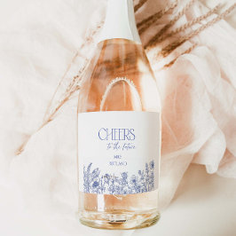 Etwas Blau, bevor ich Brautparty mache Schaumweinetikett