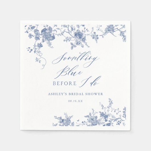 Etwas Blau, bevor ich Brautparty mache Serviette (Vorderseite)