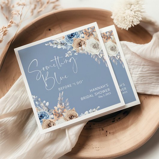 Etwas Blau, bevor ich Brautparty mache Serviette