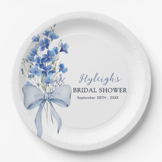 Etwas Blau, bevor ich Brautparty Party Pappteller (Vorderseite)