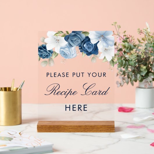 Etwas Blau, bevor ich Brautparty Rezept Acrylschild (Hochzeit)