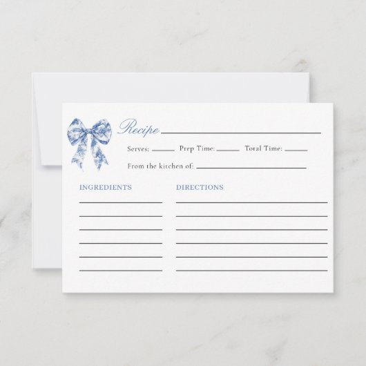 Etwas Blau, bevor ich Brautparty Rezept Einladung (Vorderseite)