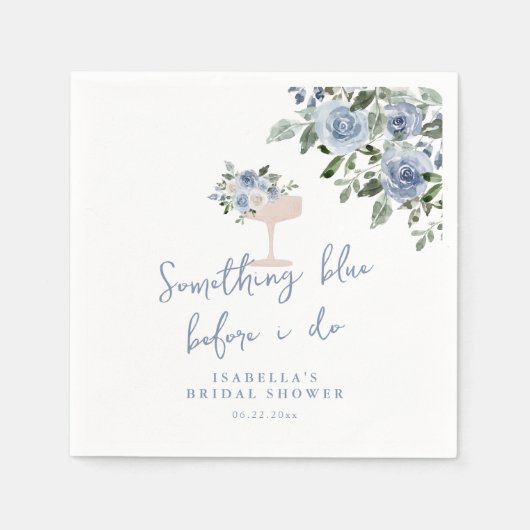 Etwas Blau bevor ich Brautparty Servietten mache (Vorderseite)