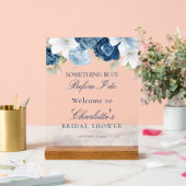Etwas Blau, bevor ich Brautparty tun Willkommen Acrylschild (Hochzeit)