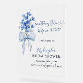 Etwas Blau, bevor ich Brautparty tun Willkommen Acrylschild (Winkel)