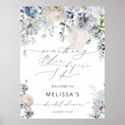 Etwas Blau, bevor ich Brautparty tun Willkommen Poster (Vorne)