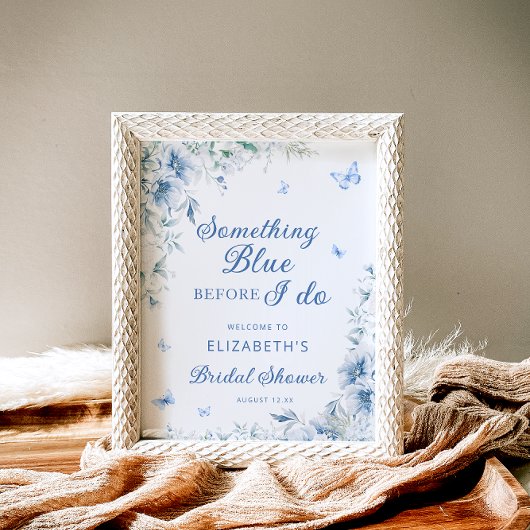 Etwas Blau, bevor ich Brautparty tun Willkommen Poster