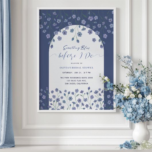 Etwas Blau, bevor ich Brautparty unterzeichnen Poster