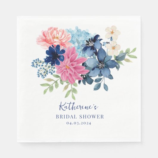 Etwas Blau bevor ich Brautparty Willkommen Serviette (Vorderseite)