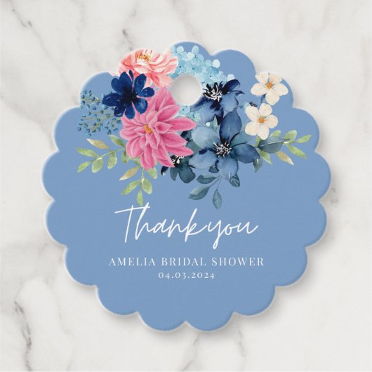 Etwas Blau, bevor ich Brautparty zu Gunsten Geschenkanhänger (Vorderseite)