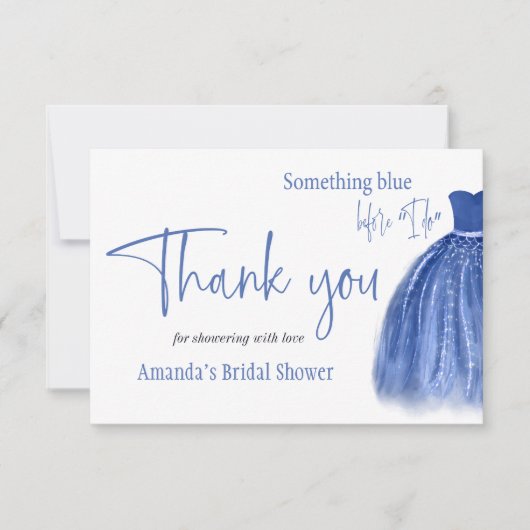 Etwas Blau, bevor ich Brautparty zu kleiden Dankeskarte (Vorderseite)